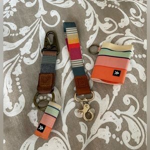 Thread Wallet key ring, lanyard, lipstick holder- 4 pieces, Beige Thread Wallet